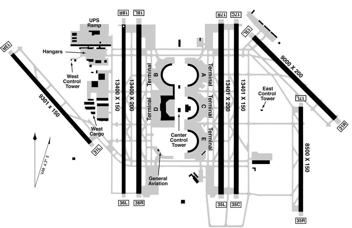 Dallas i Fort Worth International airport na karti