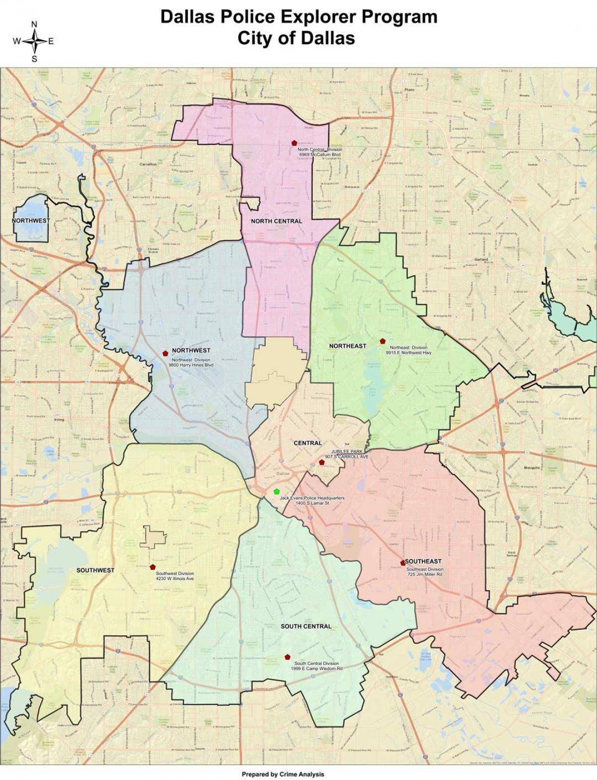 Površina karte u Dallas