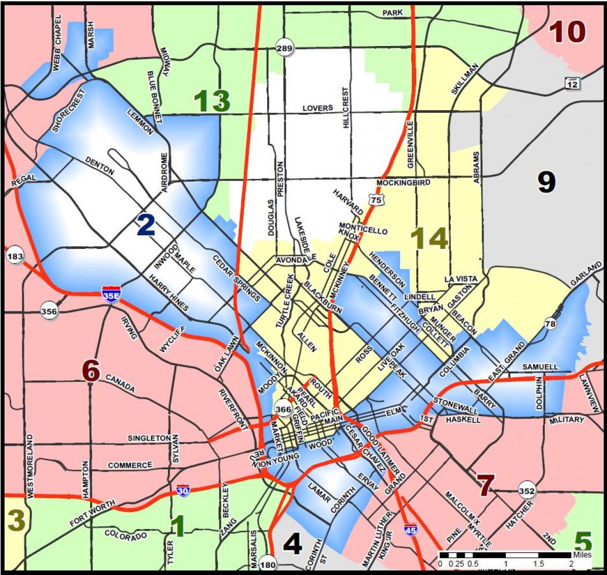 grad Dallas prostornog uređenja karti