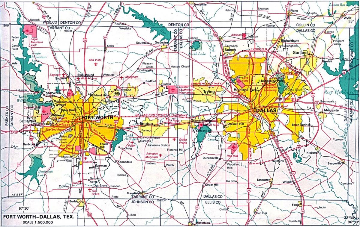 karta Sjeverne Dallas