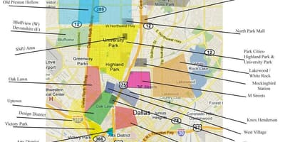 Karta okolice Dallas